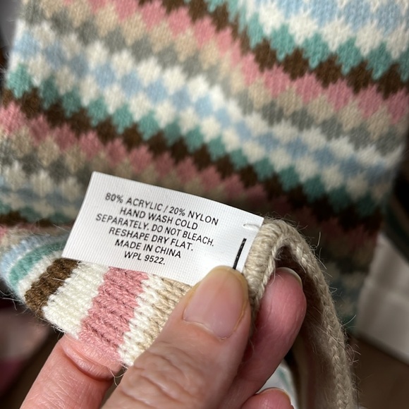 Alfani multicolor argyle geometric shapes with stripes soft cozy scarf New - Picture 4 of 7